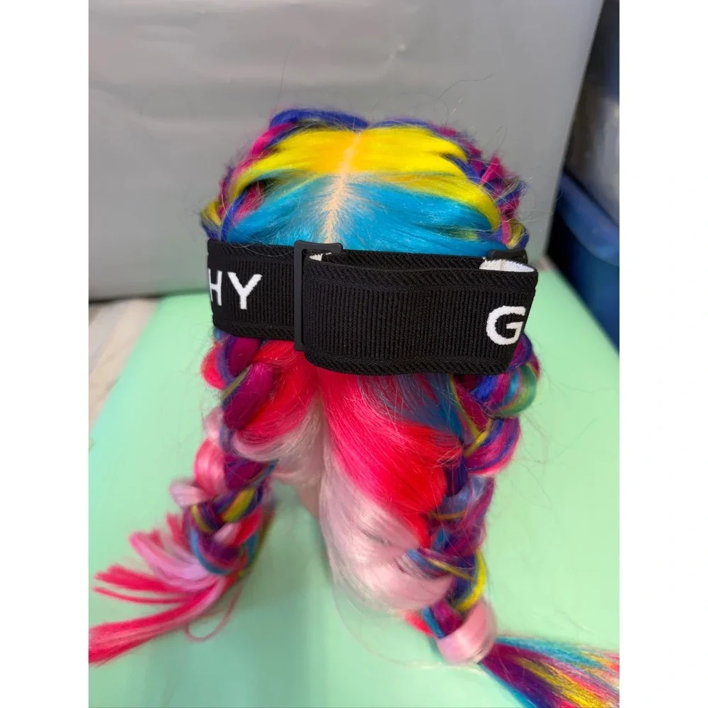 Givenchy GV40042U Black Shield Ski Goggles Silver 4G‎ Logo Branded Strap